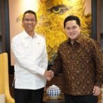 Pj Gubernur DKI Jakarta, Heru Budi Hartono dan Menteri Badan Usaha Milik Negara (BUMN) Erick Thohir.