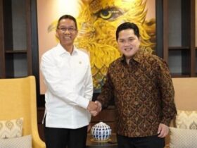 Pj Gubernur DKI Jakarta, Heru Budi Hartono dan Menteri Badan Usaha Milik Negara (BUMN) Erick Thohir.
