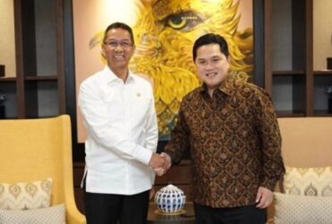 Pj Gubernur DKI Jakarta, Heru Budi Hartono dan Menteri Badan Usaha Milik Negara (BUMN) Erick Thohir.