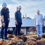 Foto : Direktur Produksi dan Pengambangan Holding Perkebunan Nusantara III Persero Mahmudi didampingi (tengah), CEO PTPN V Jatmiko Santosa (kiri), saat meninjau salah satu pabrik kelapa sawit PTPN V belum lama ini.