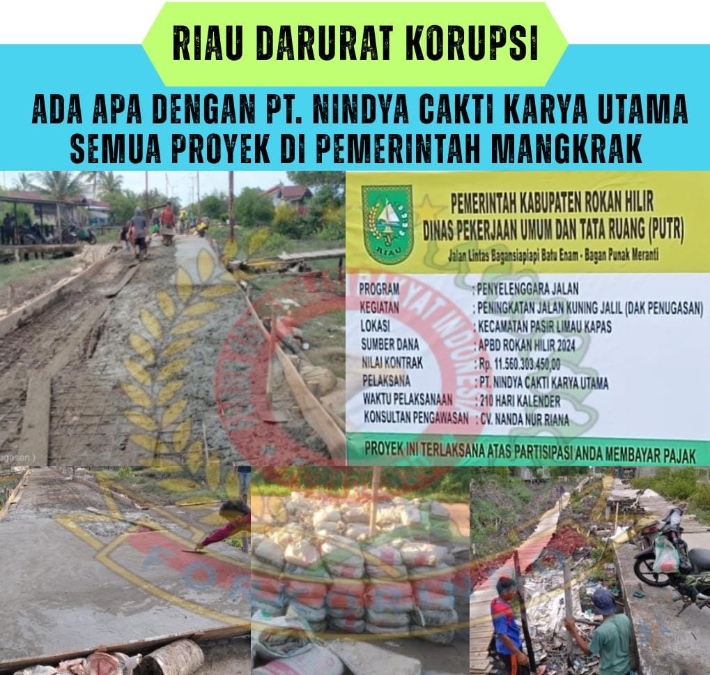 Foto : Pelaksanaan Kegiatan Proyek Jalan Kuning Jalil yang mangkrak.
