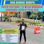 Foto : Tp. Batubara Ketua DPD LSM Forkorindo Provinsi Riau, saat melaporkan PUTR Rohil ke Polda Riau terkait Dugaan Korupsi.