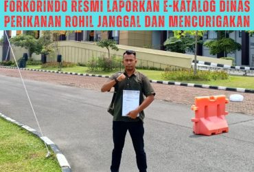Foto : Tp. Batubara Ketua DPD LSM Forkorindo Provinsi Riau, saat melaporkan Dinas Perikanan Rohil ke Polda Riau terkait Dugaan Korupsi.