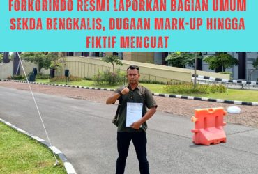 Foto : Tp. Batubara Selaku Ketua DPD LSM Forkorindo Provinsi Riau, saat melaporkan Bagian Umum Sekda Bengkalis Di Polda Riau terkait Dugaan Korupsi.